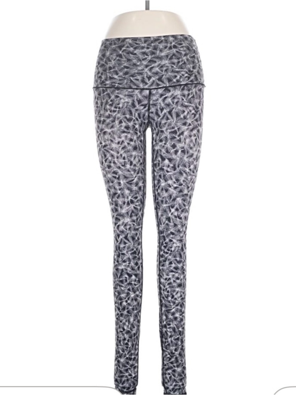 lululemon athletica High-Waist Printed Leggings in Gray & White EUC